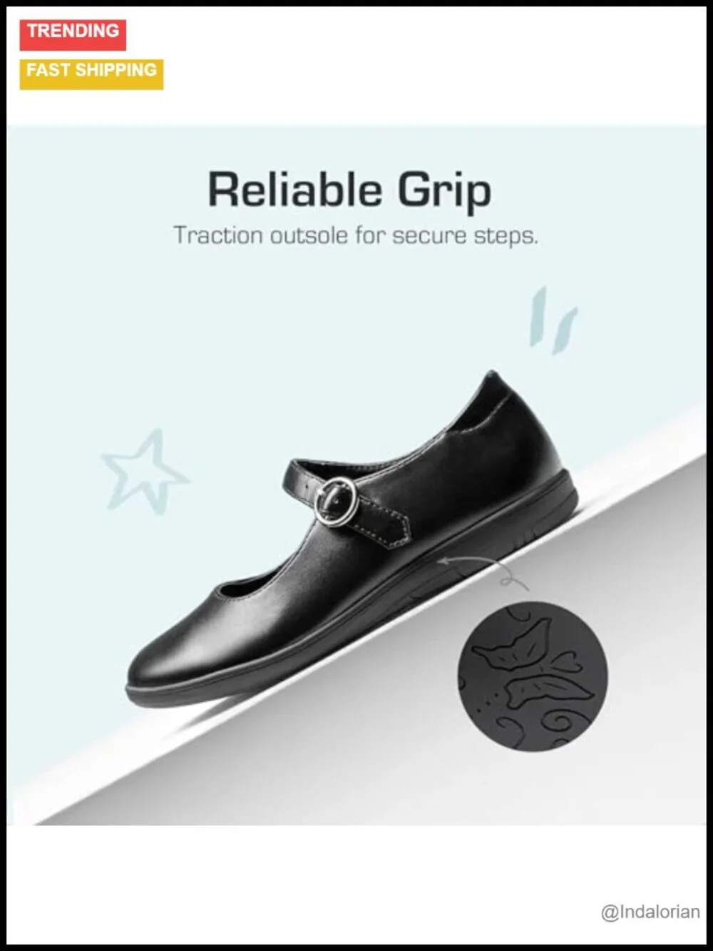 Girls Mary Jane Flats School Uniform Dress Shoes with Adjustable Buckle